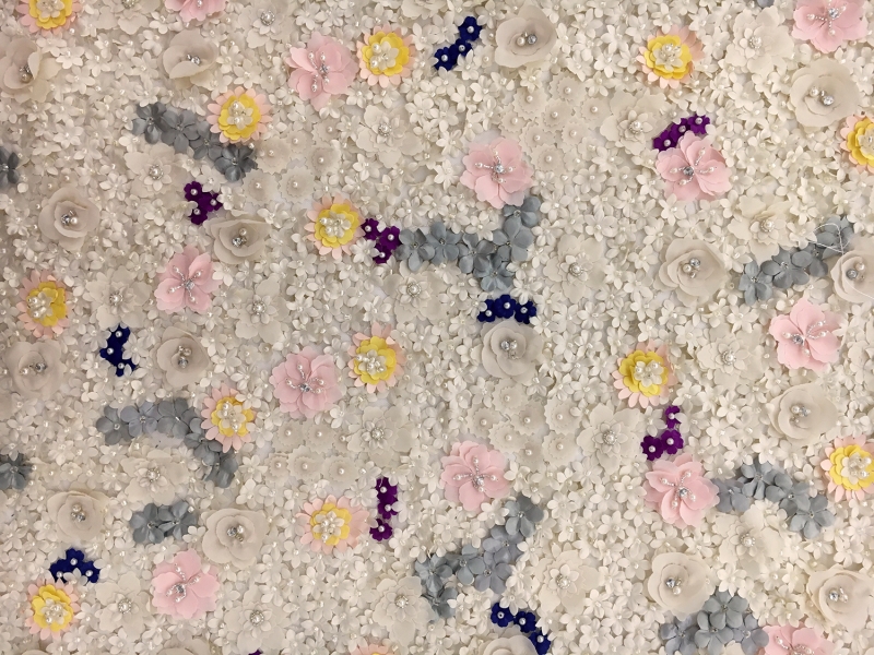 Appliqued Flowers on Beaded Illusion0