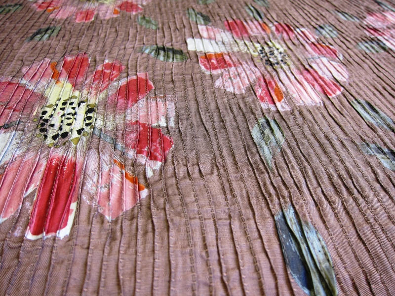 Pintuck Hand Painted Silk Shantung2