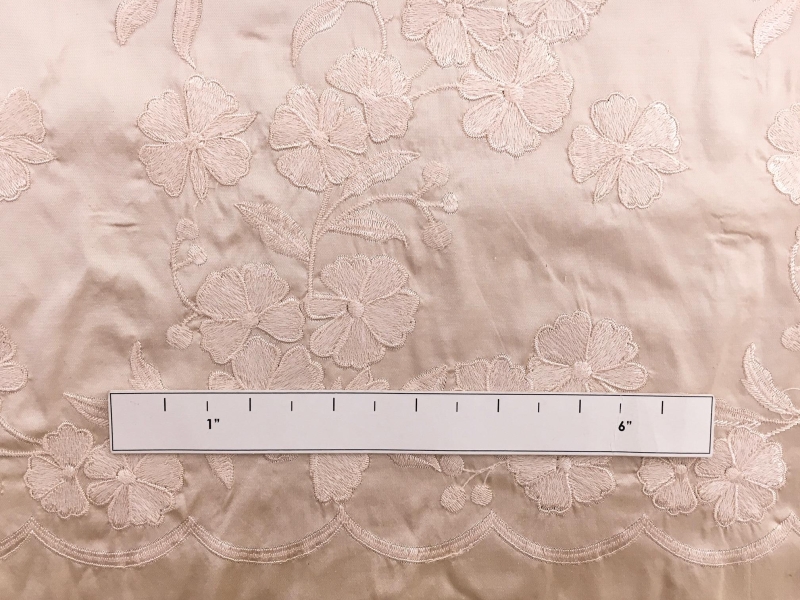 Silk Taffeta with an Embroidered Scallop and Floral Degradé1