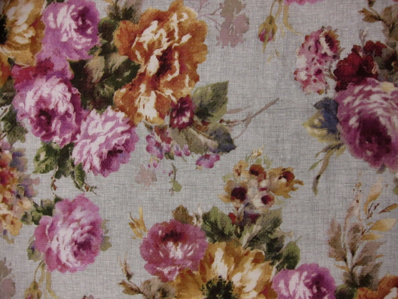 Linen Upholstery Floral Print0