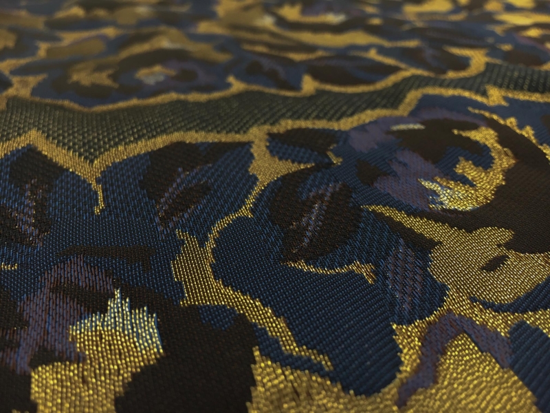 Polyester and Acetate Metallic Jacquard with Floral Motifs2