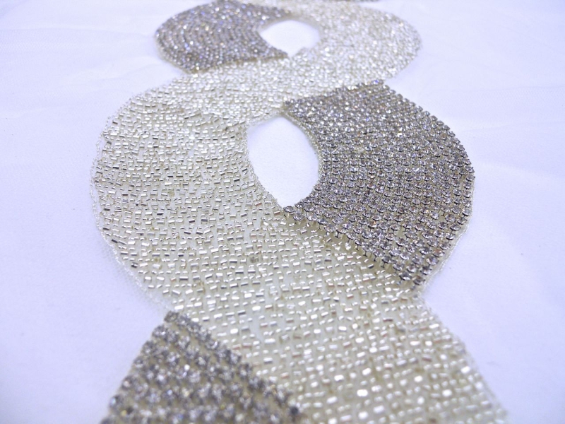 Clara Silver Crystal Beaded Tulle Bodice2