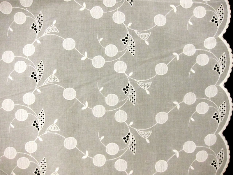 Embroidered Cotton Voile Eyelet in Vanilla0