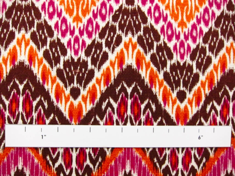 Linen Upholstery Multi Zig Zag Ikat Print1