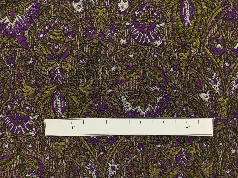 Silk Blend Metallic Matelasse with Floral Motifs1