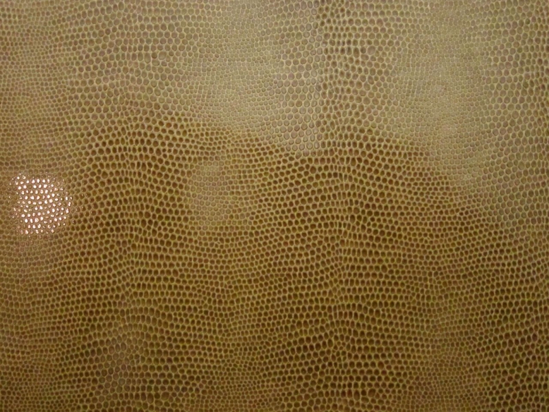 Faux Lizard Upholstery Vinyl in Khaki0
