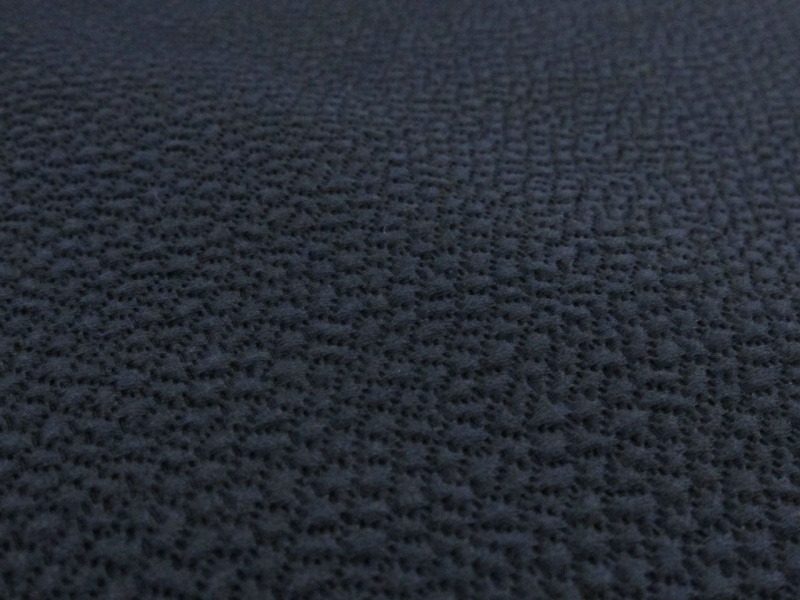 Silk and Wool Hammered Satin in Navy2