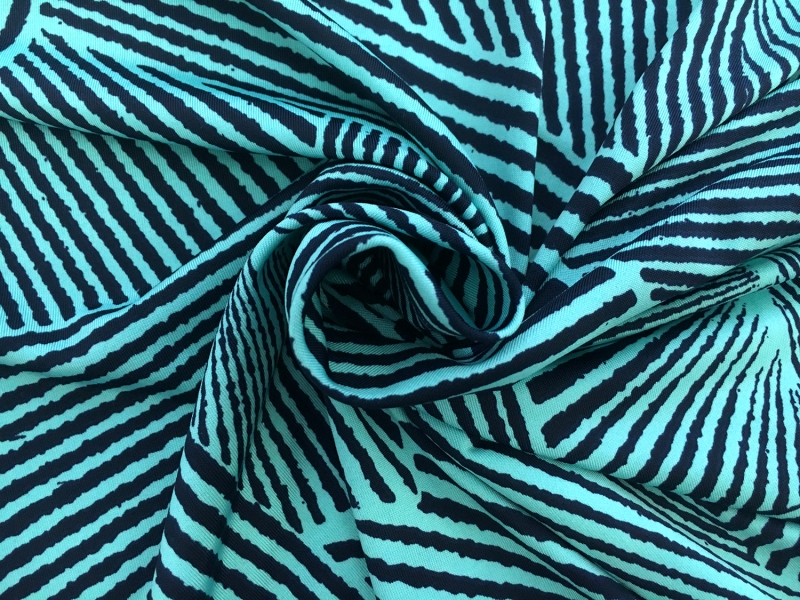 Poly Spandex Jersey Print in Navy and Aqua1