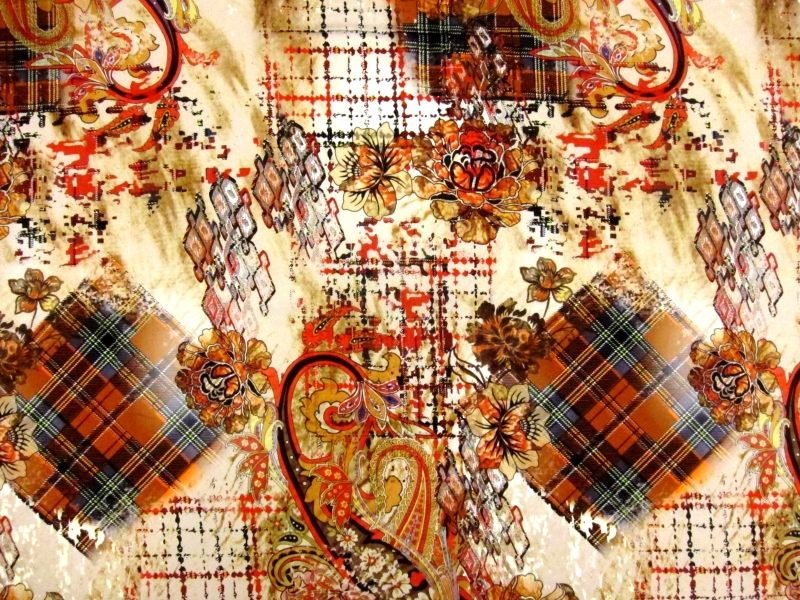 Printed Silk Charmeuse0