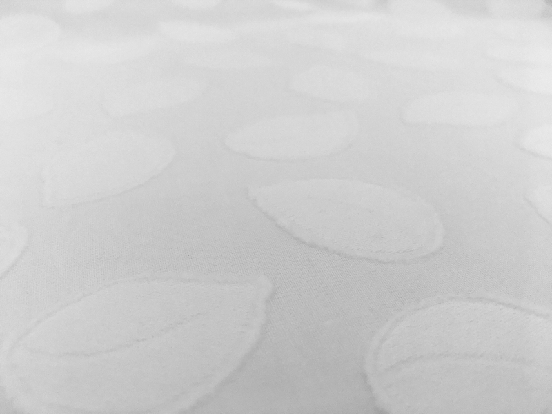 Italian Cotton Voile Fil Coupé with Leaves Motif2
