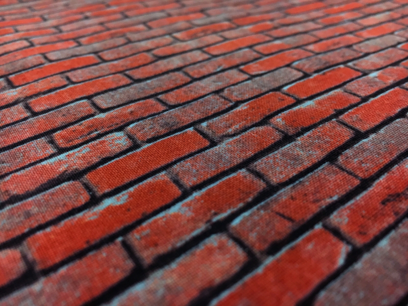 Cotton Broadcloth With Brick Wall Print2