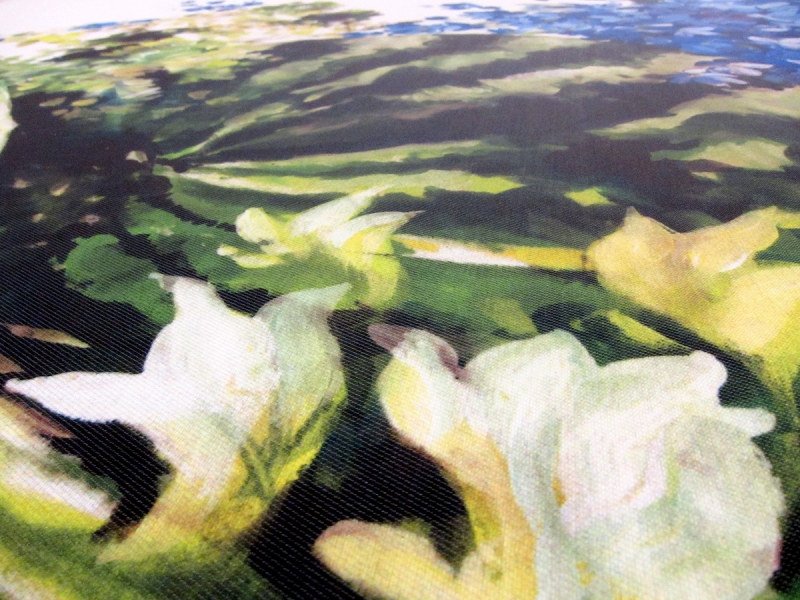 Printed Silk Mikado Panel with Watermelon and Florals2