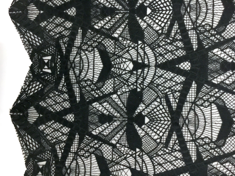 Novelty Embroidered Tulle with Art Deco Geometrics0