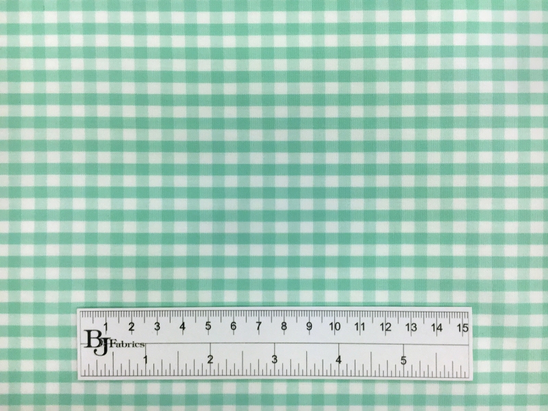 1/4" Cotton Gingham in Seafoam3