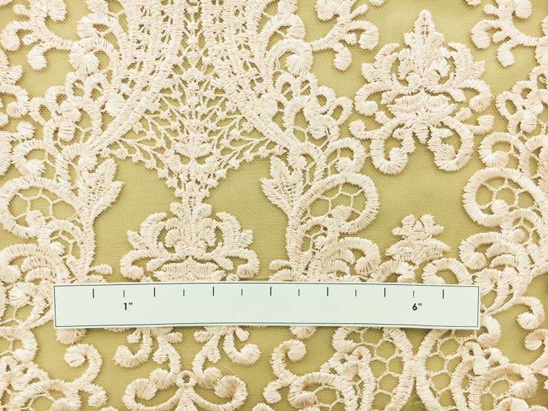 Nude Embroidered Tulle with Intricate Designs 1