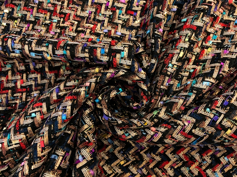 Metallic Poly Tweed in Multi Over Black1