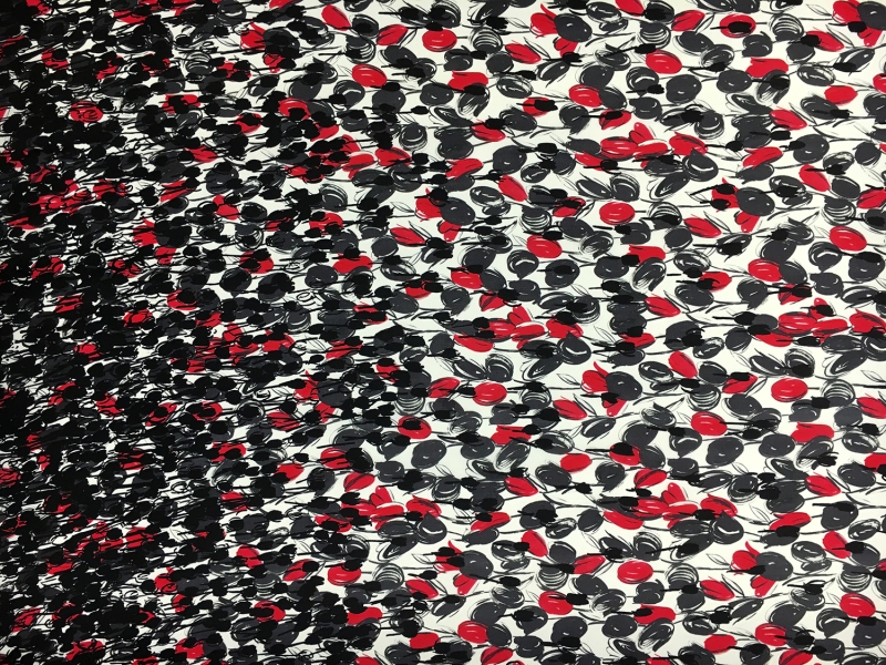 Printed Silk Gazar with Degradé Abstract Tulips0