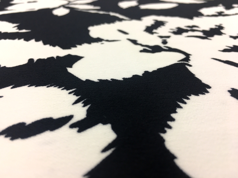 Light Scuba With Black And White Floral  Print2