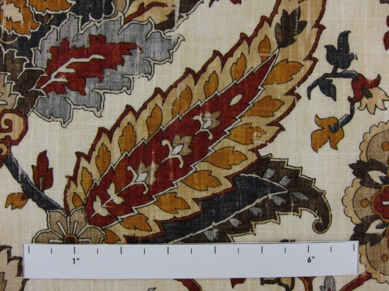 Linen Upholstery Paisley Print1