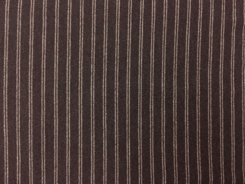 Italian Wool Blend Striped Flannel0