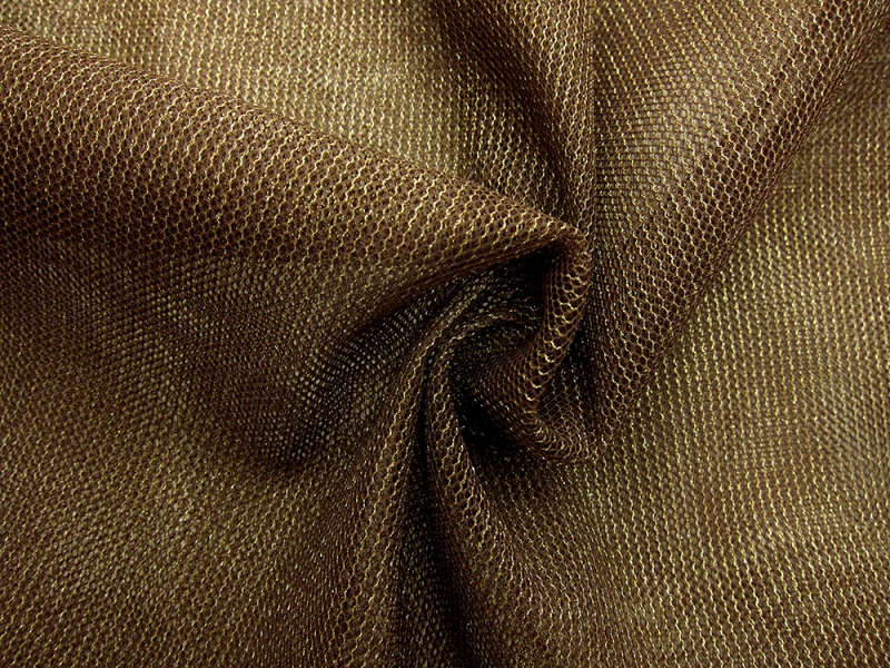 Metallic Nylon Tulle in Marrone0