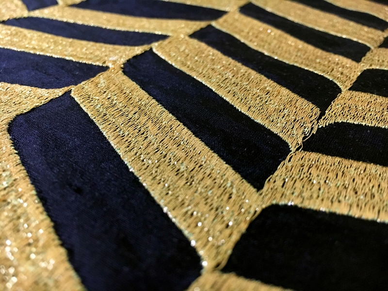 Silk Shantung with Metallic Embroidery2