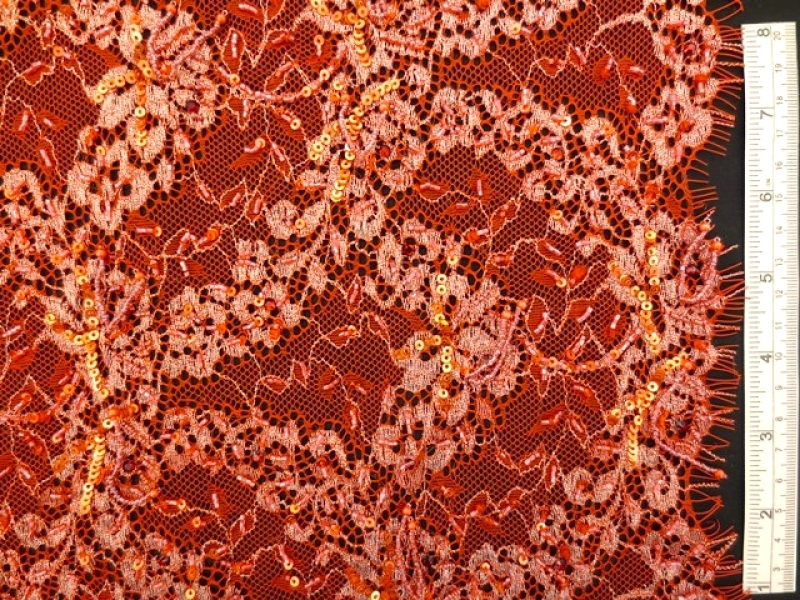 Beaded Metallic Chantilly Lace0