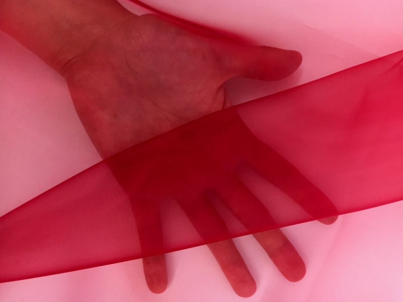 Japanese Polyester Extra Fine Organza in Scarlet1