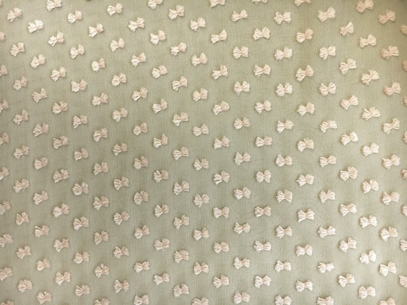 Silk and Cotton Swiss Dot Chiffon in Beige1