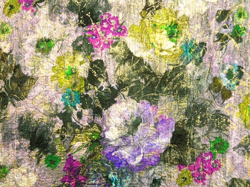 Metallic Silk Blend Cloqué0