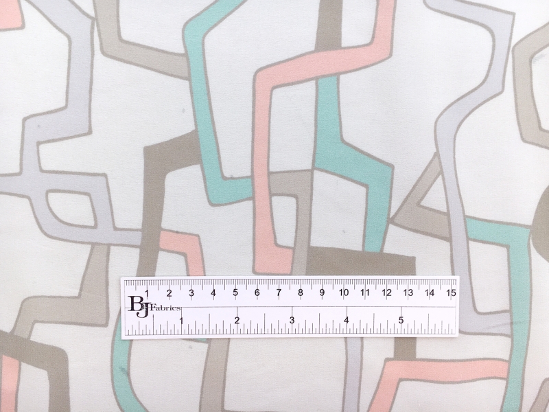 Printed Silk Crepe de Chine with Geometric Chains1