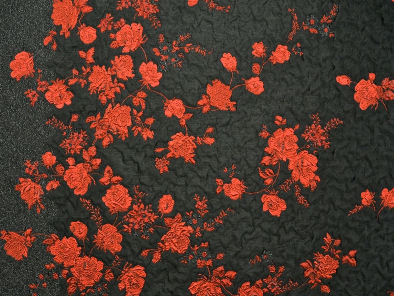 Metallic Silk Blend Lamé Organza Cloqué Panel0