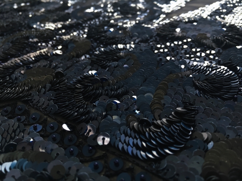 Silk Chiffon Panel with Heavy Sequined Border4