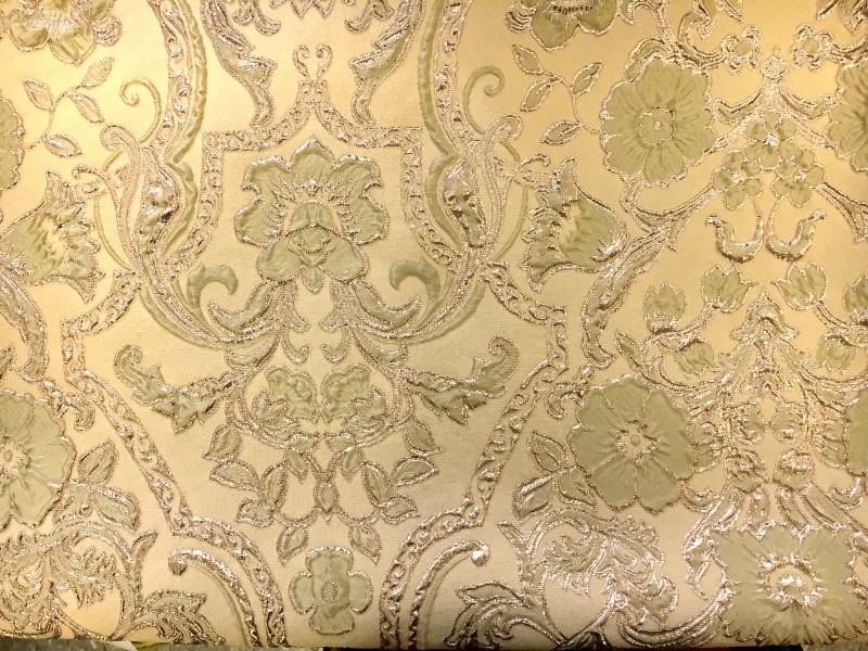 Silk Blend Metallic Cloqué Brocade with Rococo Floral Patterns0