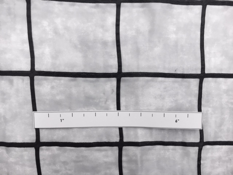 Silk Charmeuse Panel with Black Puff Paint Grid1