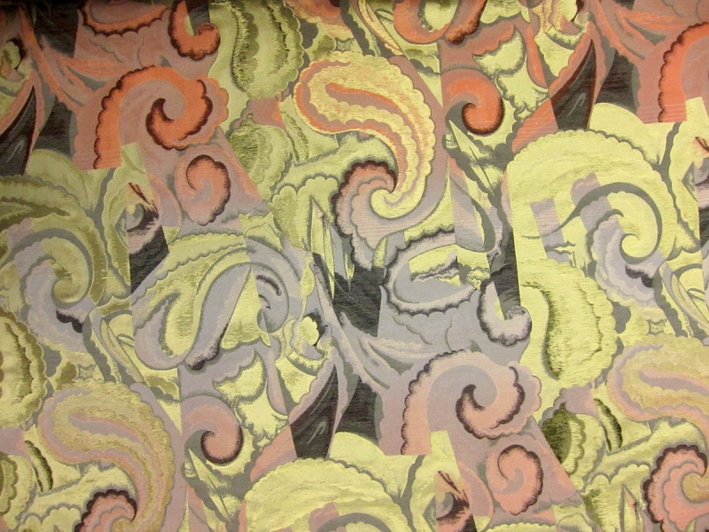 Polyester and Cotton Blend Brocade with Art Deco Patterns0