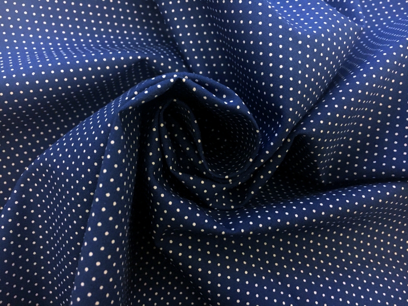 Cotton Broadcloth Petite Dot Print in Denim 1
