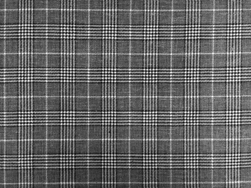 Italian Silk Linen Wool Blend Plaid in Graphite0