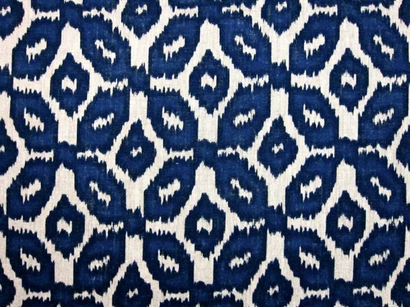 Linen Upholstery Ikat Print0