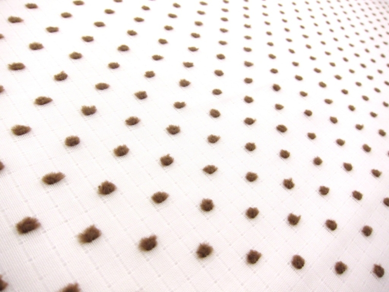 Cotton Plumetis in Brown0