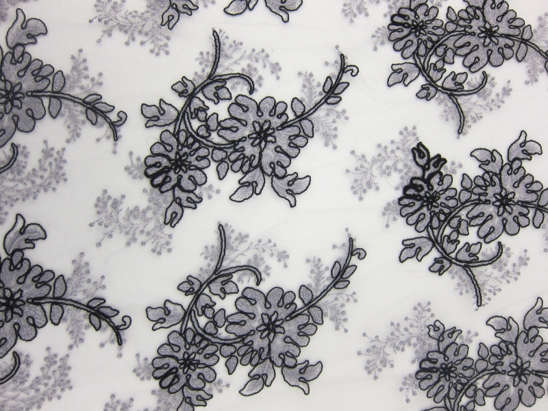 Corded Embroidered Tulle0