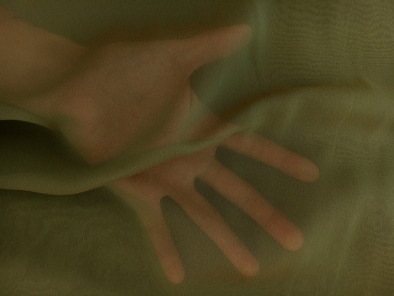 Iridescent Polyester Chiffon in Willow1