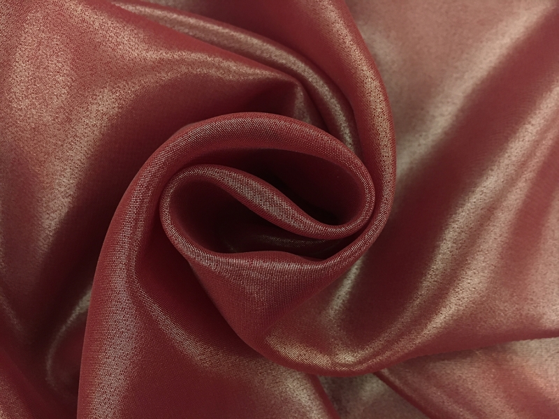 Microfiber Silver Metallic Chiffon in Carmine0