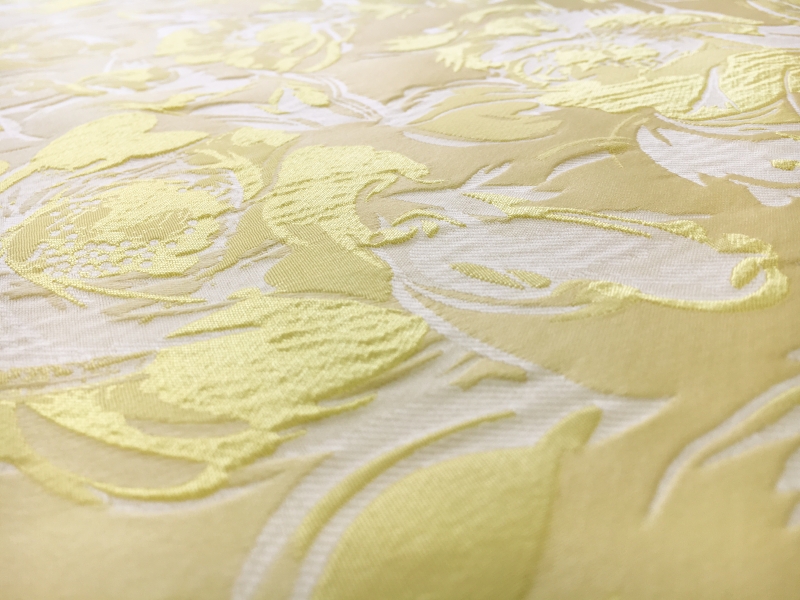 Polyester Floral Jacquard Brocade in Princess Yellow2