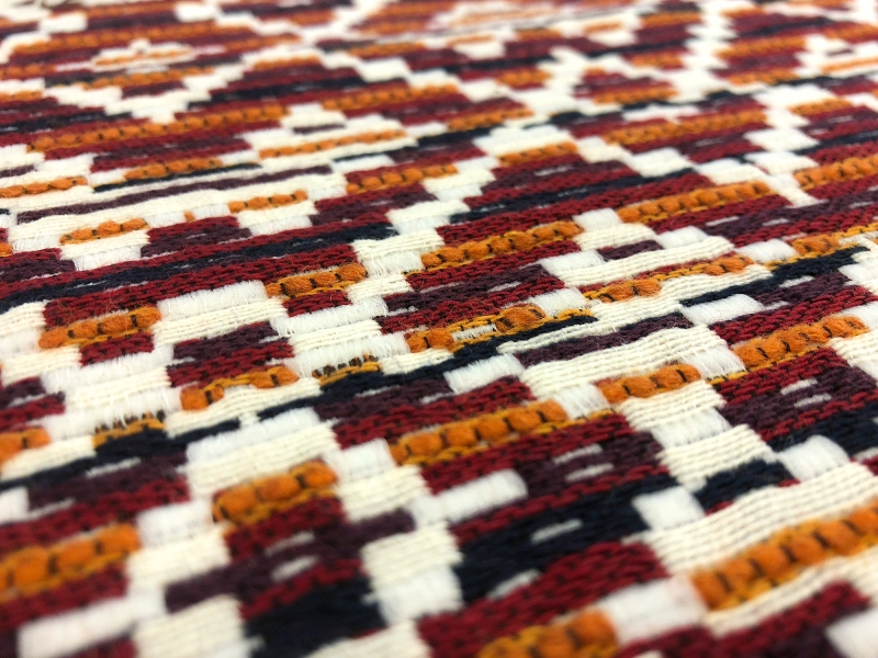 Cotton Blend Woven Novelty in Reds2