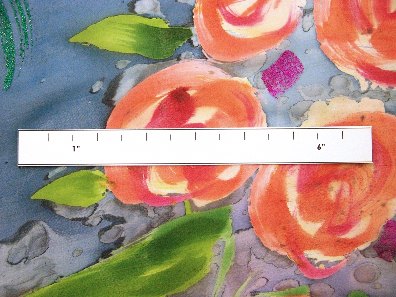 Printed Metallic Silk Chiffon2