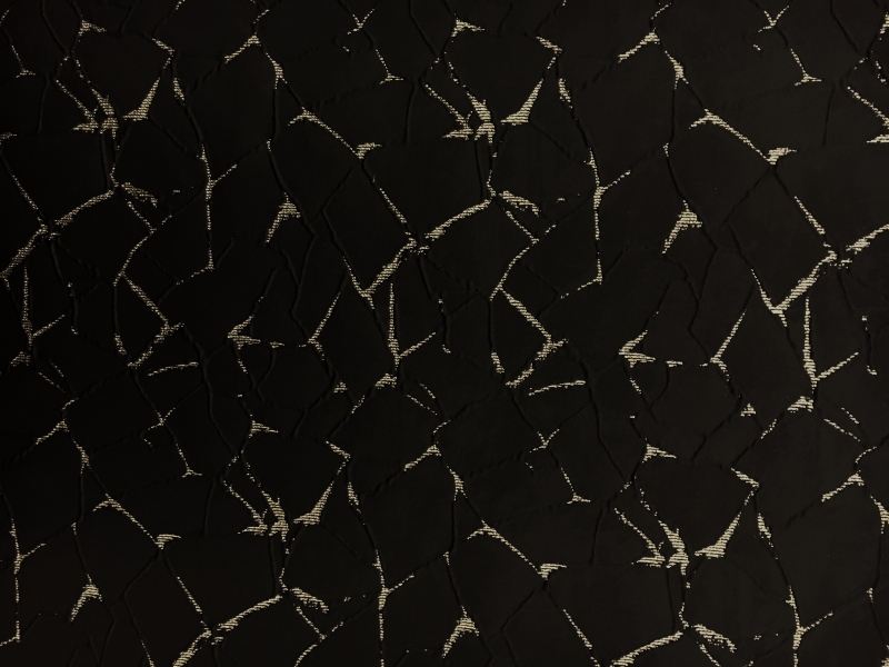 Silk and Polyester Blend Metallic Cloqué Brocade with Cracked Texture0