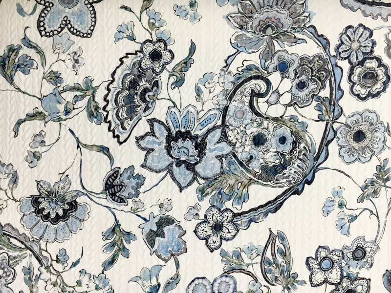 Nylon and Silk Blend Textured and Printed Brocade0