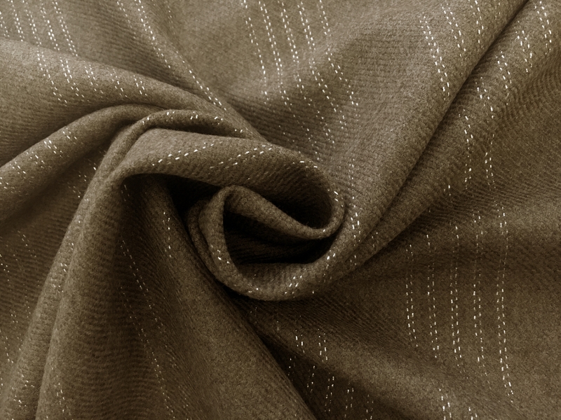 Wool and Lurex Stripe in Taupe Brown1