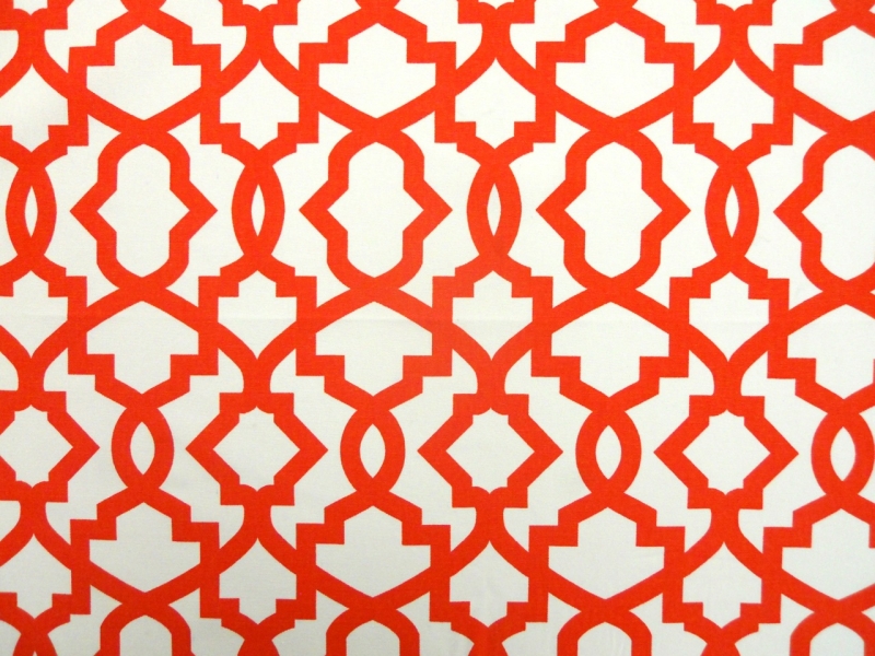 Orange Imperial Trellis Cotton Canvas Print0